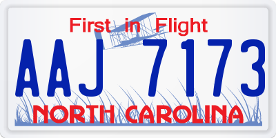 NC license plate AAJ7173