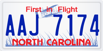 NC license plate AAJ7174