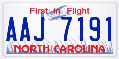 NC license plate AAJ7191