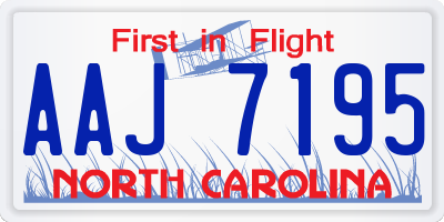NC license plate AAJ7195
