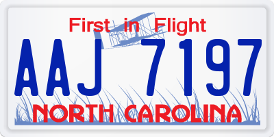 NC license plate AAJ7197