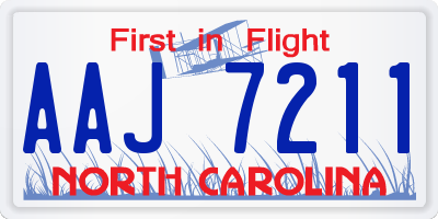 NC license plate AAJ7211