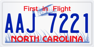 NC license plate AAJ7221