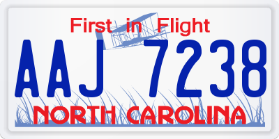 NC license plate AAJ7238