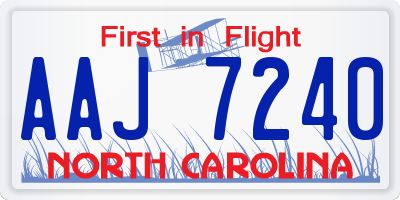 NC license plate AAJ7240