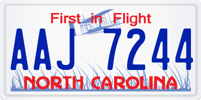 NC license plate AAJ7244