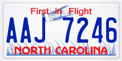 NC license plate AAJ7246
