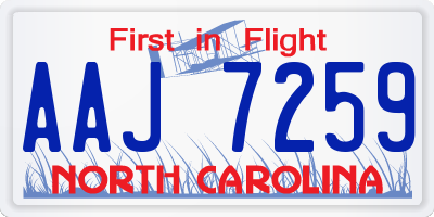 NC license plate AAJ7259