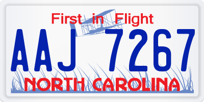 NC license plate AAJ7267