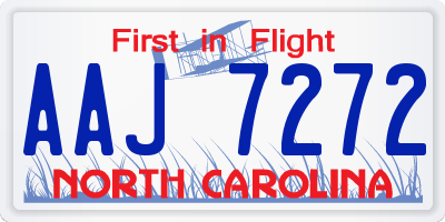 NC license plate AAJ7272