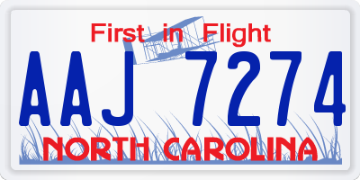 NC license plate AAJ7274