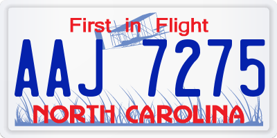 NC license plate AAJ7275