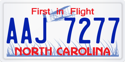 NC license plate AAJ7277