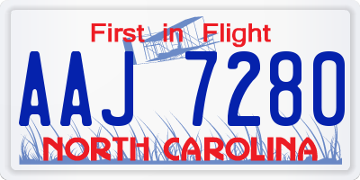 NC license plate AAJ7280
