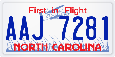 NC license plate AAJ7281