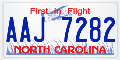 NC license plate AAJ7282