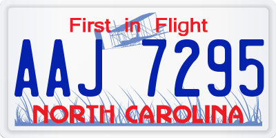 NC license plate AAJ7295
