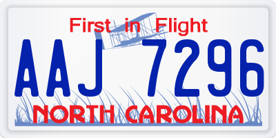 NC license plate AAJ7296
