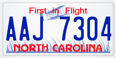 NC license plate AAJ7304