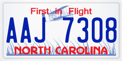 NC license plate AAJ7308