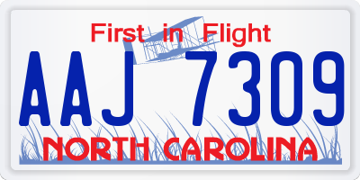 NC license plate AAJ7309