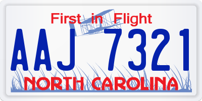 NC license plate AAJ7321