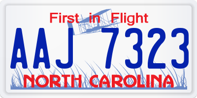 NC license plate AAJ7323