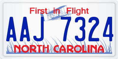NC license plate AAJ7324