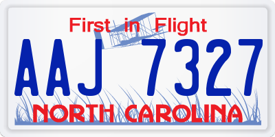 NC license plate AAJ7327