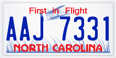 NC license plate AAJ7331