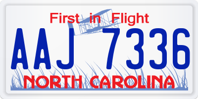 NC license plate AAJ7336