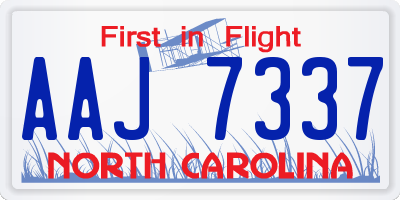 NC license plate AAJ7337