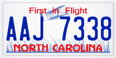 NC license plate AAJ7338