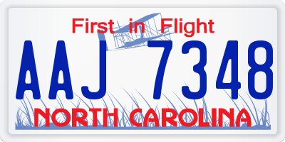NC license plate AAJ7348