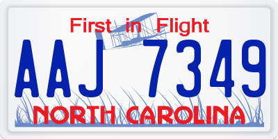 NC license plate AAJ7349