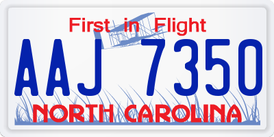 NC license plate AAJ7350