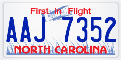 NC license plate AAJ7352