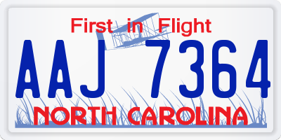NC license plate AAJ7364