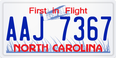 NC license plate AAJ7367