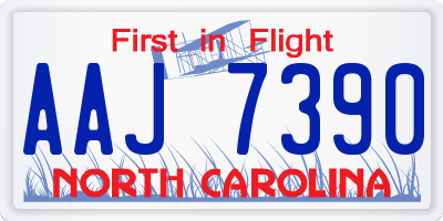 NC license plate AAJ7390