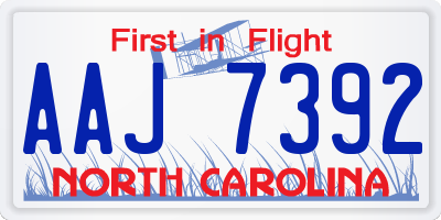 NC license plate AAJ7392