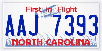 NC license plate AAJ7393