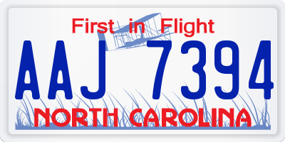 NC license plate AAJ7394