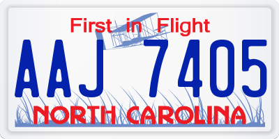 NC license plate AAJ7405