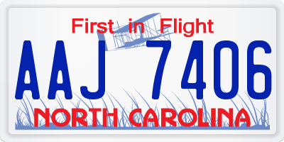 NC license plate AAJ7406