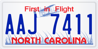 NC license plate AAJ7411