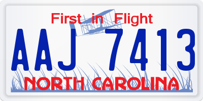 NC license plate AAJ7413