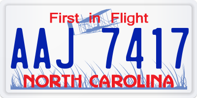 NC license plate AAJ7417