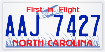NC license plate AAJ7427