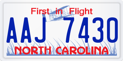 NC license plate AAJ7430